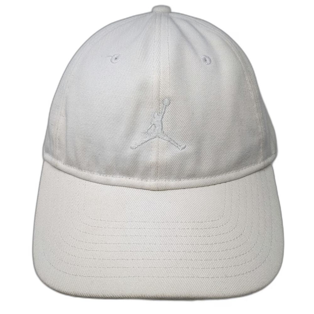 Jordan Baseball Cap White One Size Strapback Tonal Jumpman Logo Embroidered Hat